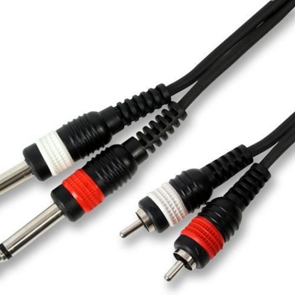 Stereo Phono to 2 X 1/4 Jack mono